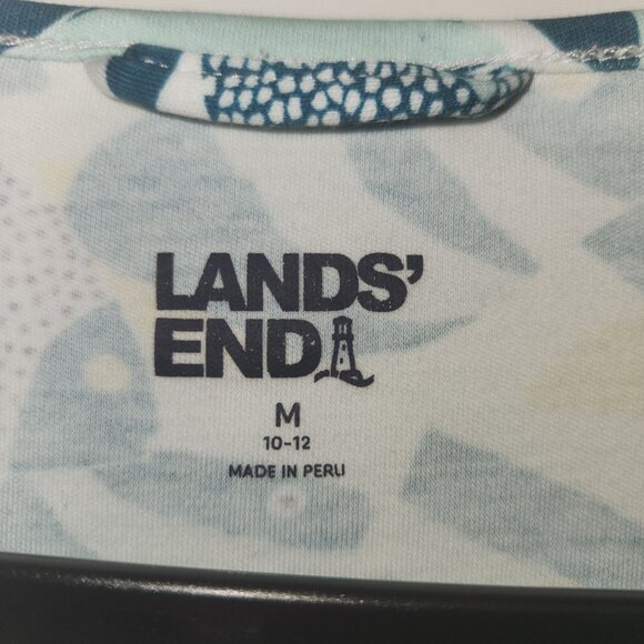 Lands End Womens Fish Print Short Sleeve Dress M Pull Over. 4024 - Picture 3 of 7